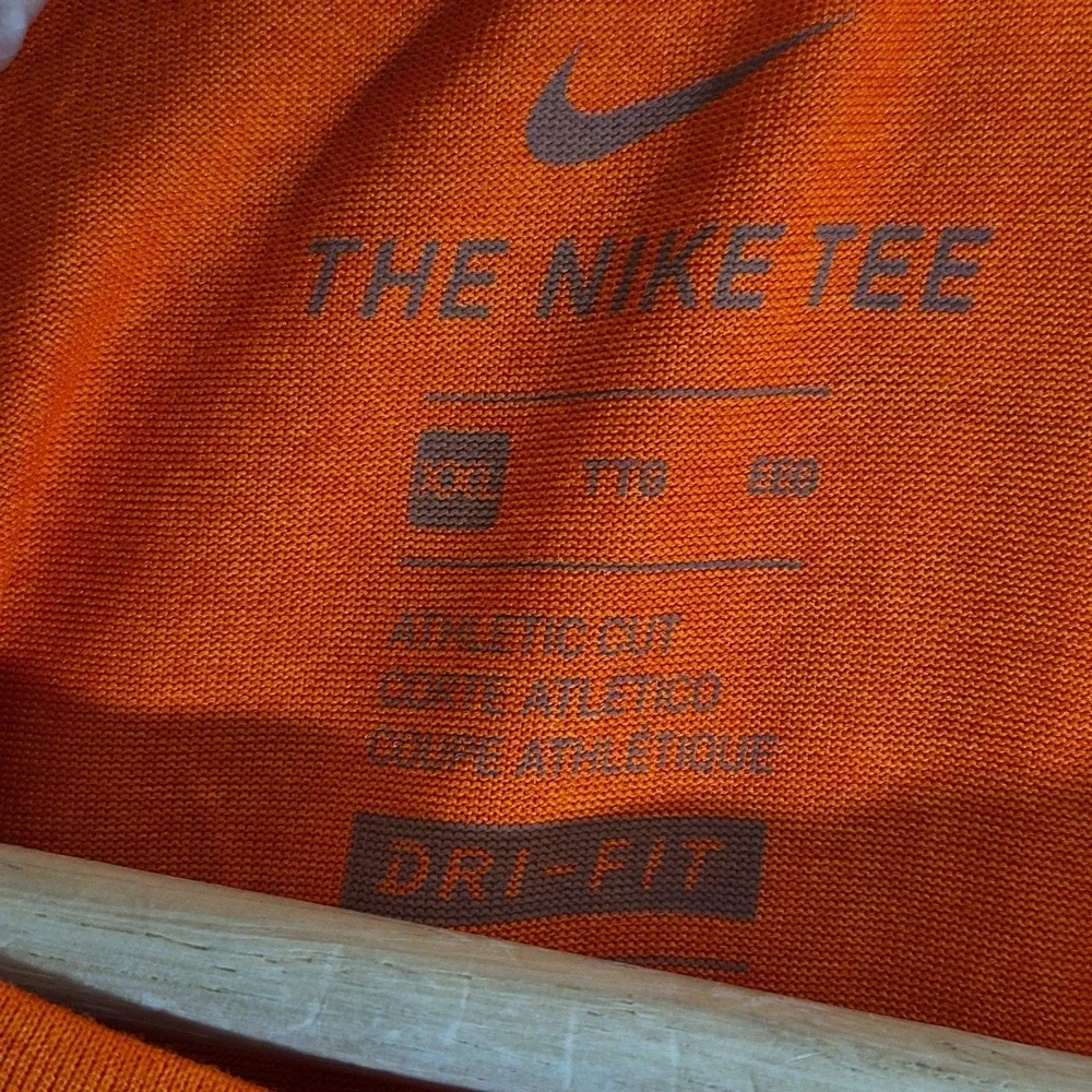 Nike Dri-Fit Just Do It T-Shirt Mens Size 2XL Brilliant Orange Black Letter New